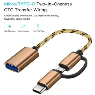 2 in1 OTG USB Cable Adapter Micro USB Type C To USB Converter Mini Short Microusb Cable USB C Charging Charger Cable