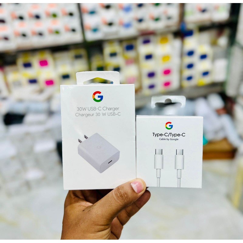 100% Google 30W USB-C Charger Fast Charging Pixel Phone Charger Adapter and Type C To Type-C PD Cable Compatible with Google Products and Other USB-C Devices