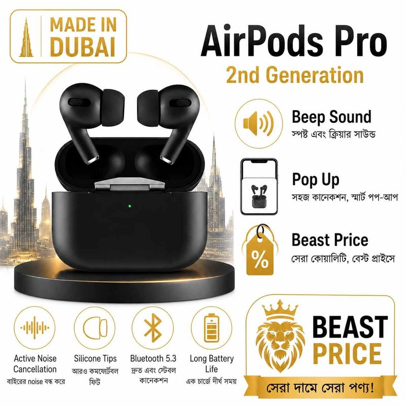 AirPods Pro 2nd Generation Wireless Charging wireless Earbuds -black