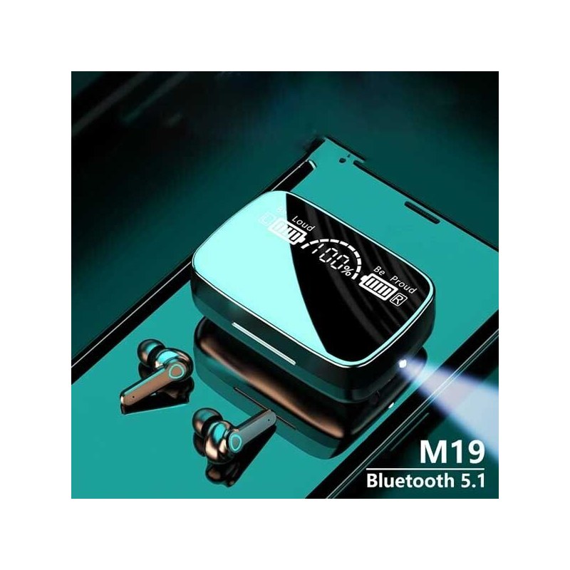 "M19 TWS Bluetooth Earbuds M19 TWS Bluetooth Earbuds Touch Control Wireless Bluetooth 5.1 Headphones With Microphone Waterproof Earbuds Headsets"