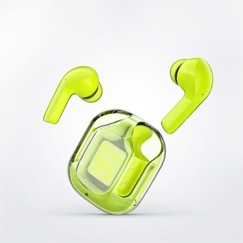 Ultrapods Pro Max True Wireless Earbuds with Bluetooth 5.3, 12 Hours Playtime, IP4 Water Resistance, Transparent Design