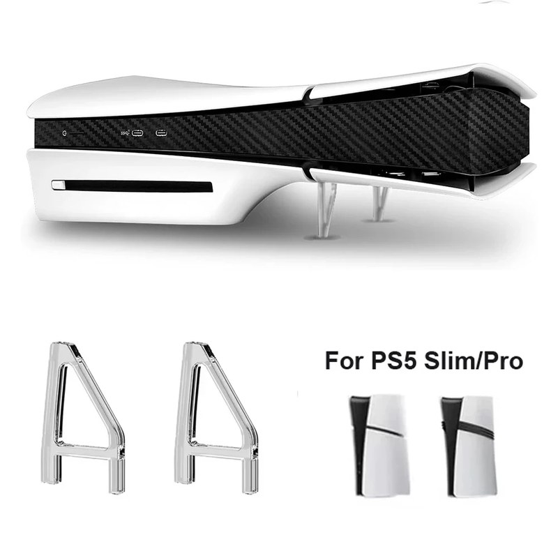 2Pcs Transparent Horizontal Stand For PS5 Slim / Pro Acrylic Triangle Base Holder Support Storage Stand for PS5 Slim Accessories