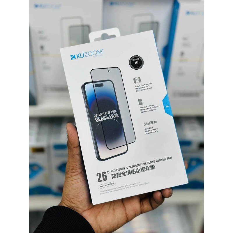 Kozoom Privacy Tempered Glass Screen Protector For iphone 13 14 15 16 17 Pro Max , 14 15 16 Plus , 16e , 17 Air Series