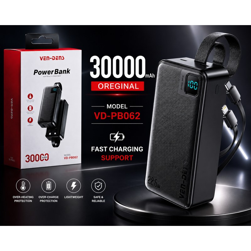Original Vendens Fast Charging Support Power Bank | 10000mAh | 20000mAh | 30000 mah