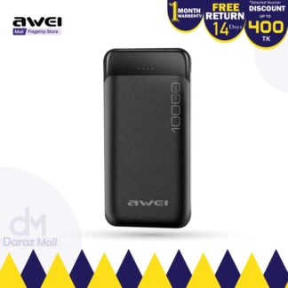 Awei P37K 2.1A Fast Charging Portable 10000mAh Power Bank - Black