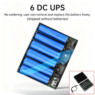 DIY 6pcs 18650 Li-ion battery Power Bank UPS Kit with Removable Battery Case for Optical Cat Router 5V9V12V Output Up to 60W