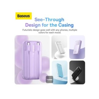 Baseus Comet Series Dual-Cable Digital Display Fast Charge Power Bank 20000mAh 22.5W Black - With Simple Series Charging Cable USB to Type-C 30cm