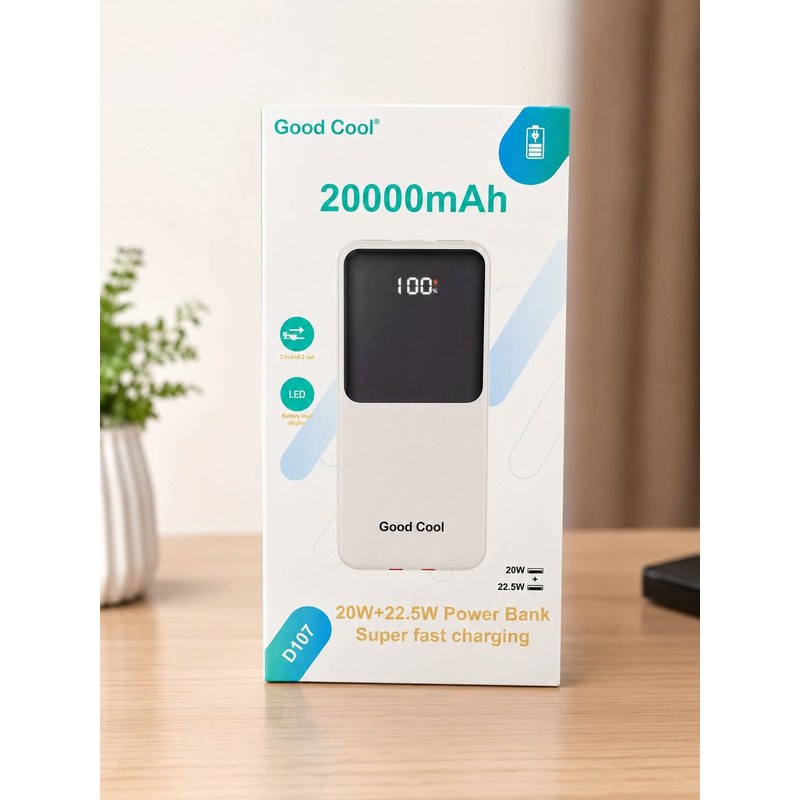 20000mAh Fast Charging Power Bank with Built-in Cable | USB-C Output | Intelligent Charging