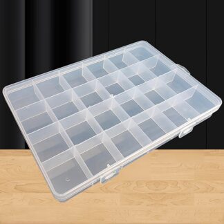 Transparent Plastic Storage Box Case 24 Grid For Jewelry Parts & Electronic Parts Storage Components Storage Parts Box