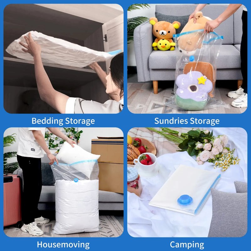 Hanging Clothes Small Commercial Strong Vac Space Saving Vacuum Storage Bags Wholesale Hand Roll For Travel