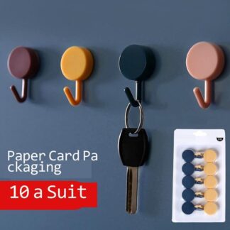 10PCS Strong Self Adhesive Hooks Key Storage Hanger for Kitchen Bathroom Door Wall Multi-Function Gadget Biz