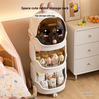 Large Capacity Multi-Layer Cartoon Cute Stroller Storage Rack Home Baby Items Snack Tableware Storage Bedside Table for Book Use